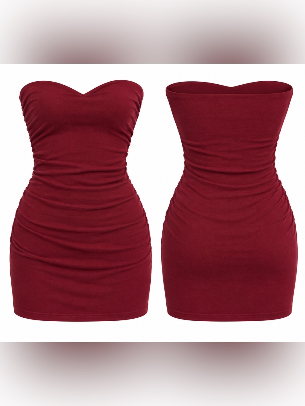 Lovers + Friends Oxblood Burgundy Strapless Mini Dress XS Bodycon Stretch